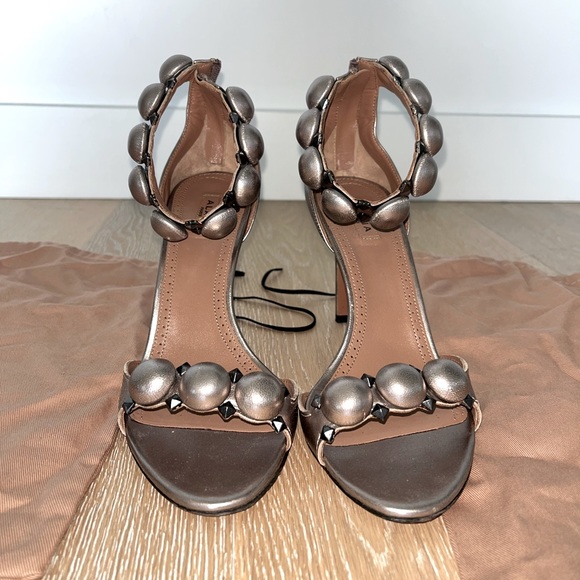 Alaia Shoes - ALAIA bombs metallic leather heels